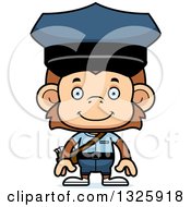 Clipart Of A Cartoon Happy Monkey Mailman Royalty Free Vector Illustration