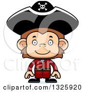 Poster, Art Print Of Cartoon Happy Monkey Pirate