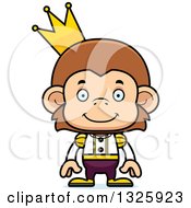 Clipart Of A Cartoon Happy Monkey Prince Royalty Free Vector Illustration