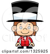 Clipart Of A Cartoon Happy Monkey Circus Ringmaster Royalty Free Vector Illustration
