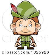 Clipart Of A Cartoon Happy Robin Hood Monkey Royalty Free Vector Illustration