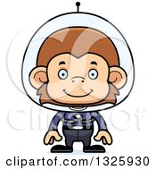Clipart Of A Cartoon Happy Futuristic Space Monkey Royalty Free Vector Illustration