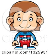 Clipart Of A Cartoon Happy Monkey Super Hero Royalty Free Vector Illustration