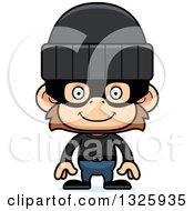 Clipart Of A Cartoon Happy Monkey Robber Royalty Free Vector Illustration
