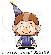 Poster, Art Print Of Cartoon Happy Monkey Wizard