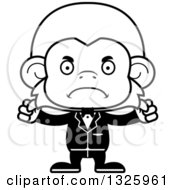 Poster, Art Print Of Cartoon Black And White Mad Monkey Groom