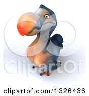 Clipart Of A 3d Dodo Bird Facing Left And Looking Up Royalty Free Illustration