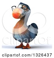 Clipart Of A 3d Bespectacled Dodo Bird Facing Slightly Left 2 Royalty Free Illustration