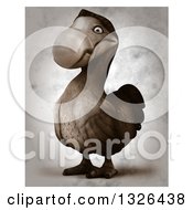 Clipart Of A 3d Dodo Bird Facing Left In Distressed Sepia Royalty Free Illustration