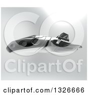 Clipart Of A 3d Futuristic Hover Vehicle Over Gray 2 Royalty Free Illustration