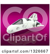 Clipart Of A 3d Futuristic Hover Vehicle Over Pink 2 Royalty Free Illustration