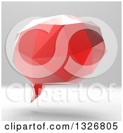 Clipart Of A 3d Red Geometric Speech Bubble On Gradient Gray Royalty Free Illustration by Julos