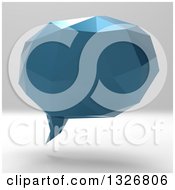Clipart Of A 3d Blue Geometric Speech Bubble On Gradient Gray Royalty Free Illustration by Julos