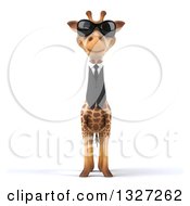 Clipart Of A 3d Business Giraffe Wearing Sunglasses Royalty Free Illustration by Julos