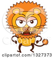 Poster, Art Print Of Cartoon Angry Male Lion