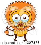 Poster, Art Print Of Cartoon Male Lion Crying