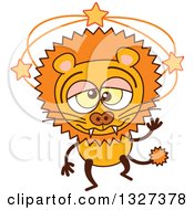 Poster, Art Print Of Cartoon Dizzy Male Lion