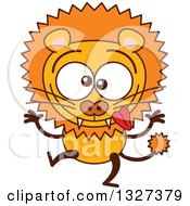 Poster, Art Print Of Cartoon Goofy Male Lion Making Funny Faces