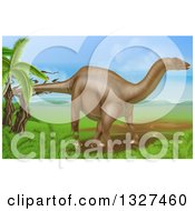 Poster, Art Print Of 3d Diplodocus Dinosaur In A Landscape