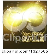 Poster, Art Print Of Black Friday Sale Background With Gold Lights
