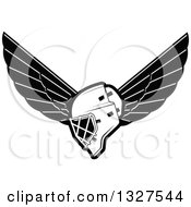 Poster, Art Print Of Black And White Winged Ice Hockey Mask