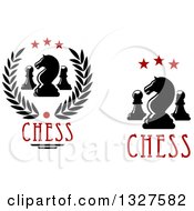 Poster, Art Print Of Chess Knight And Pawn Designs With Text