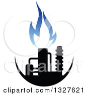 Poster, Art Print Of Black And Blue Natural Gas And Flame Design 13