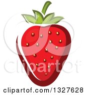 Clipart Of A Cartoon Strawberry Royalty Free Vector Illustration