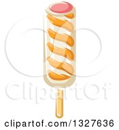 Clipart Of A Cartoon Ice Cream Stick Popsicle Royalty Free Vector Illustration