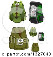 Poster, Art Print Of Cartoon Green Backpacks