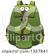 Poster, Art Print Of Cartoon Green Backpack Character