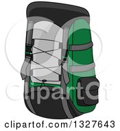Poster, Art Print Of Cartoon Green Black And Gray Backpack