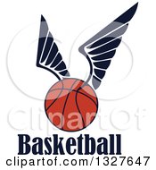 Poster, Art Print Of Winged Basketball Over Text