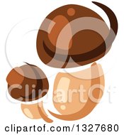 Clipart Of Cartoon Porcini Mushrooms Royalty Free Vector Illustration