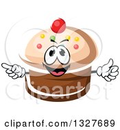 Poster, Art Print Of Cartoon Cupcake Character With Sprinkles And A Cherry