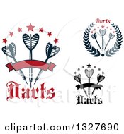 Clipart Of Throwing Darts Stars Banners And Wreaths Royalty Free Vector Illustration