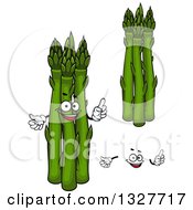 Clipart Of A Cartoon Face Hands And Asparagus 2 Royalty Free Vector Illustration