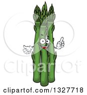 Poster, Art Print Of Cartoon Asparagus Character Holding Up A Finger