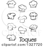 Poster, Art Print Of Black And White Chefs Toque Hats And Text 2