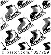 Poster, Art Print Of Seamless Background Pattern Of Black And White Ice Skates