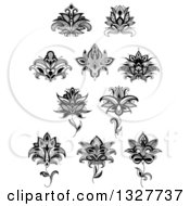 Poster, Art Print Of Black And White Henna And Lotus Flowers 16