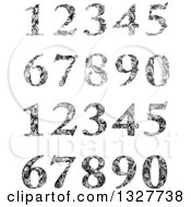 Poster, Art Print Of Black And White Floral Patterned Numbers