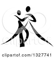 Poster, Art Print Of Black And White Ribbon Couple Dancing Together 3