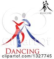 Clipart Of Red Blue And Black Ribbon Couples Dancing Together 2 Royalty Free Vector Illustration