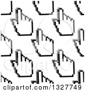 Seamless Background Pattern Of Grayscale Hand Cursors