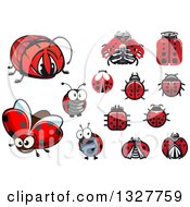 Clipart Of Ladybugs And Robots Royalty Free Vector Illustration