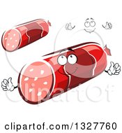 Clipart Of A Cartoon Face Hands And Sausages Royalty Free Vector Illustration