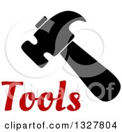 Clipart Of A Black Hammer Over Red Tools Text Royalty Free Vector Illustration