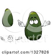 Clipart Of A Cartoon Face Hands And Avocados Royalty Free Vector Illustration