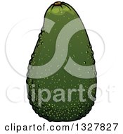 Clipart Of A Cartoon Avocado Royalty Free Vector Illustration